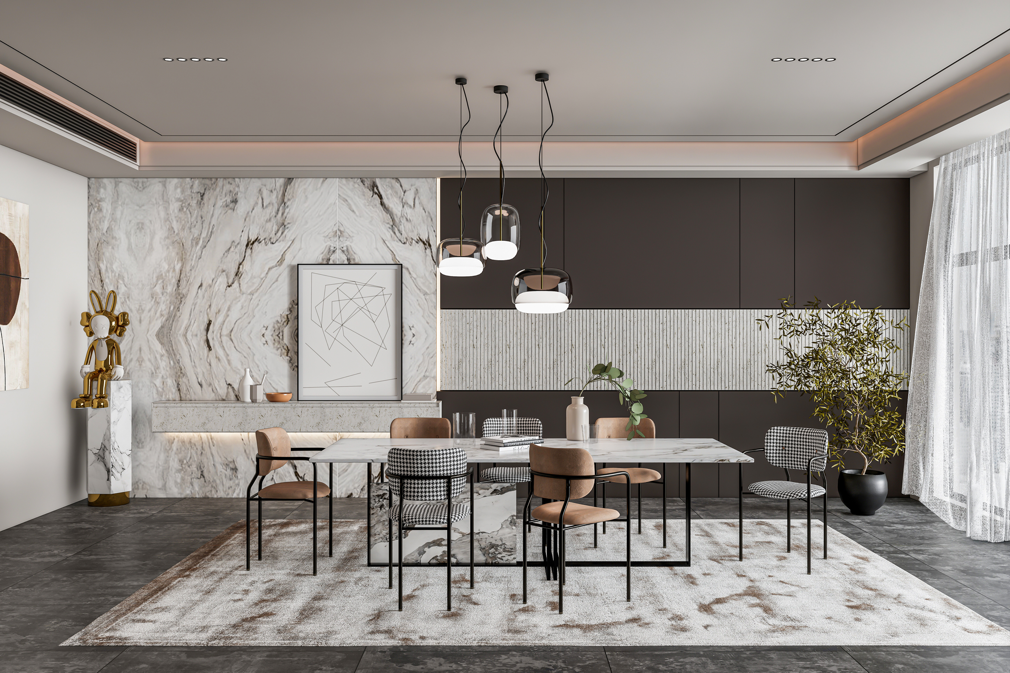 3d-rendering-dining-room-interior-wall-dining-table-interior-design