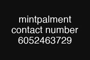 mintpalment contact number 6052463729